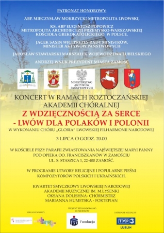 Koncert: „Z wdzięcznością za serce - Lwów dla Polaków i Polonii ”