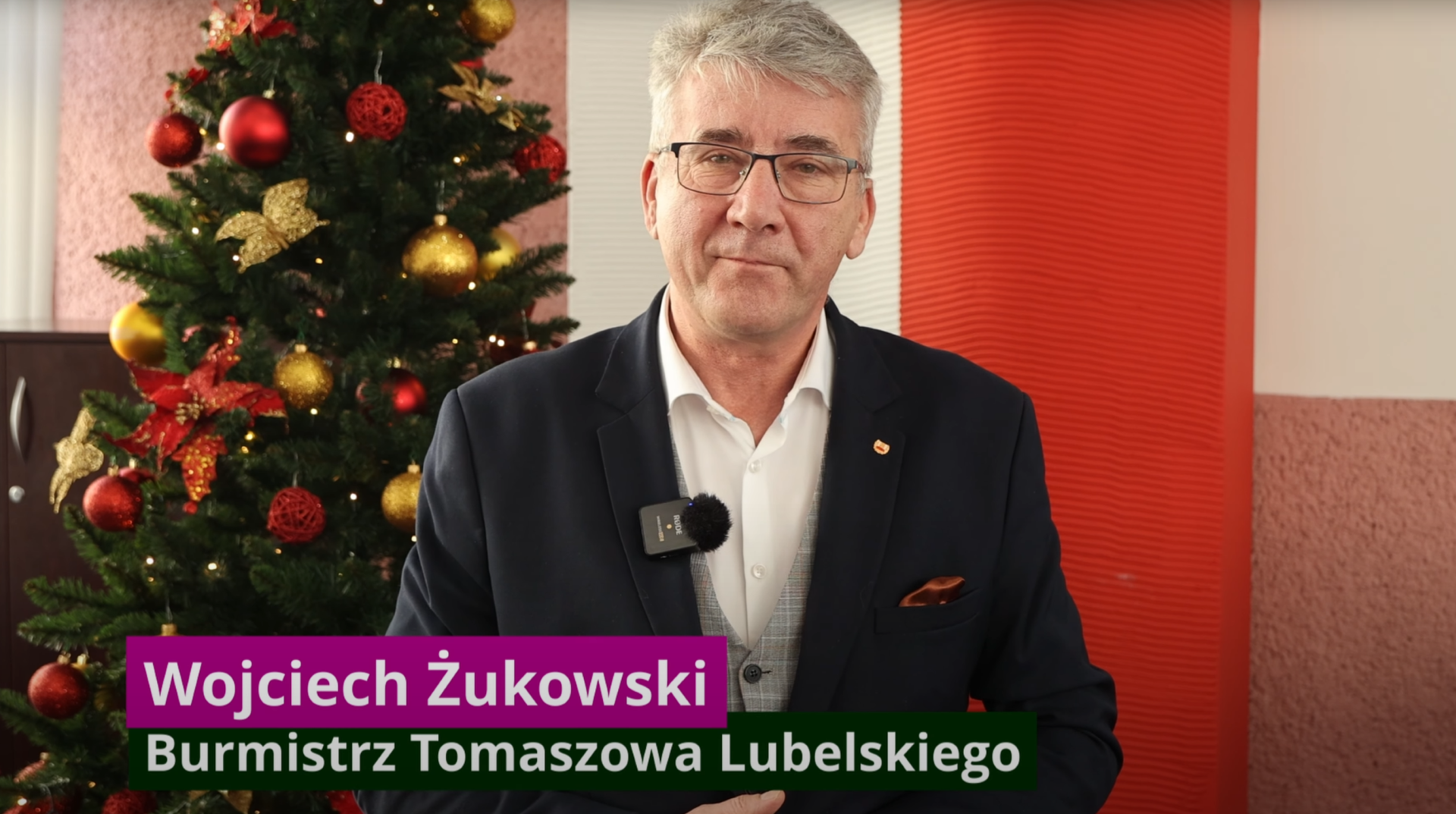 Życzenia Pana Wojciecha Żukowskiego Burmistrza Miasta Tomaszów Lubelski z okazji Świąt Bożego Narodzenia